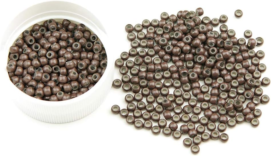 Nano Rings Silicone Lined 3mm Hair Extension Beads Brown