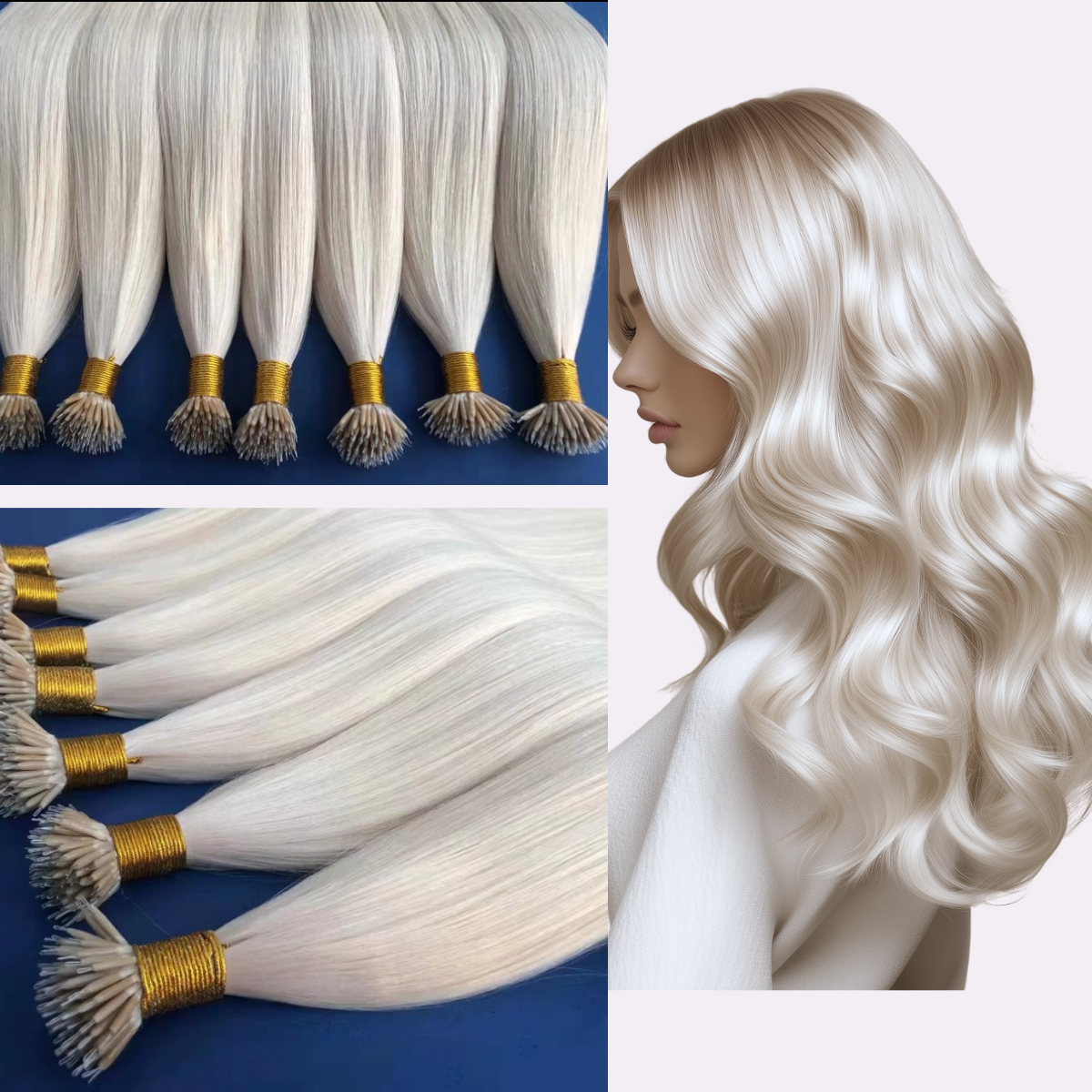 Luxury Nano Ring Hair Extensions (100g) Ivory Colour