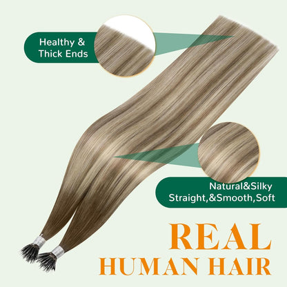 Luxury Nano Ring Hair Extensions (100g) Colour #3/8/22