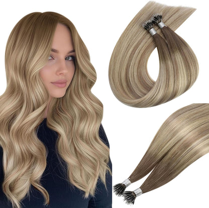 Luxury Nano Ring Hair Extensions (100g) Colour #3/8/22