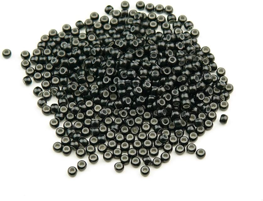 Nano Rings Silicone Lined 3mm Hair Extension Beads Black