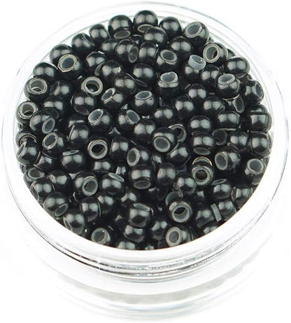 Nano Rings Silicone Lined 3mm Hair Extension Beads Black